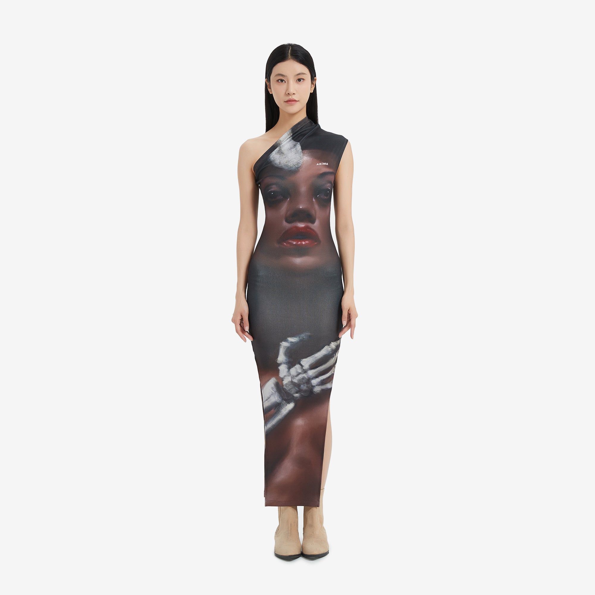 DESERT CRUCIFIX SCULPTING MIDI UNI DRESS