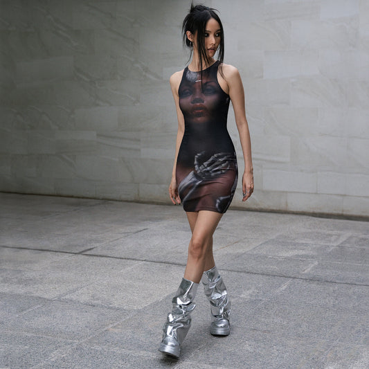 DESERT CRUCIFIX SCULPTING MINI DRESS